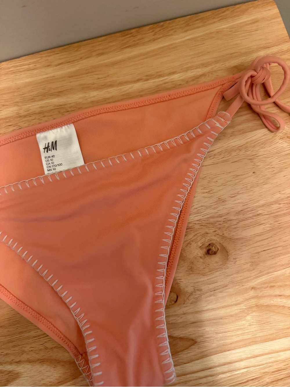 H&M Women’s Peach Triangle Tie Bikini Set - Picture 4 of 10